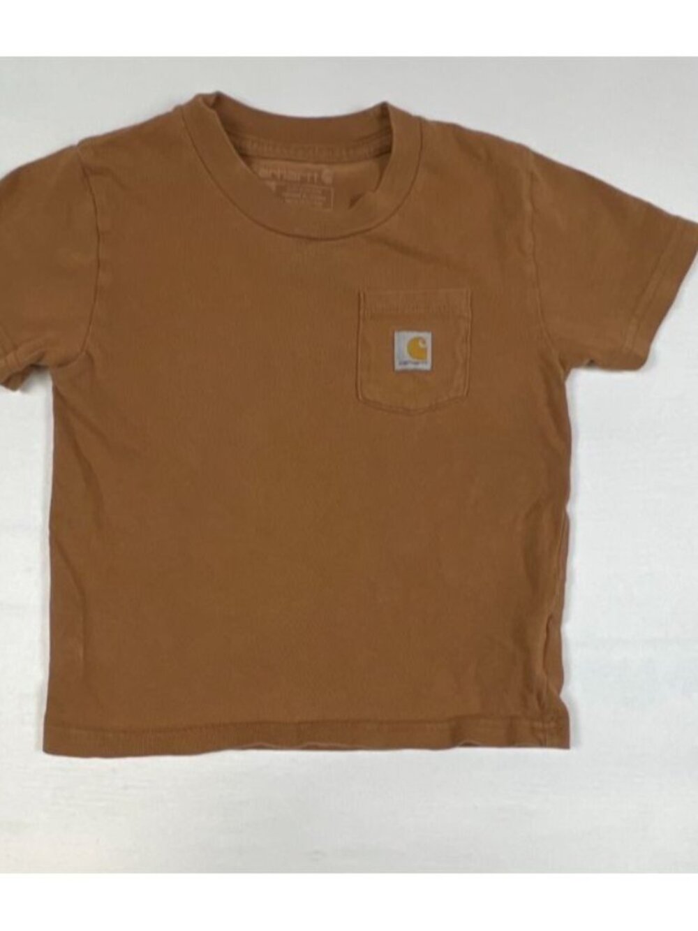 Carhartt Boys Size 2T Brown Cotton Short Sleeve Pocket T-Shirt Everyday Tee